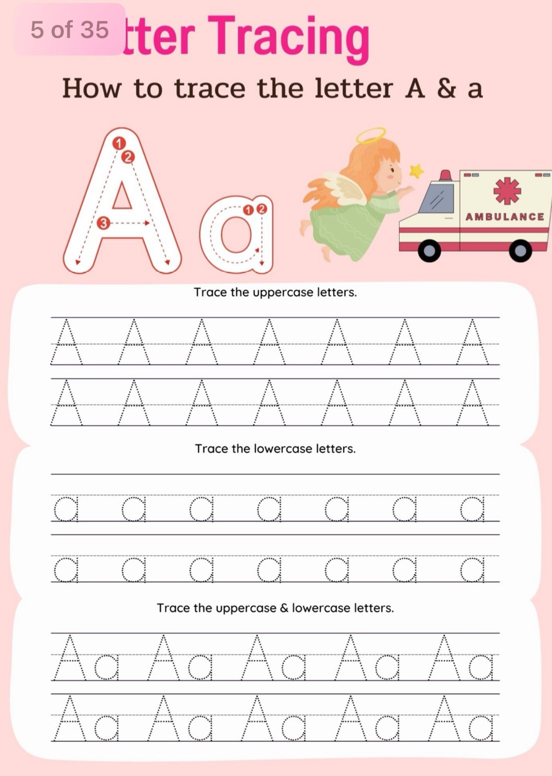 Alphabet Tracing Worksheets A-Z | Printable Letter Tracing for Preschool & Kindergarten | Handwriting Practice PDF - Image 4